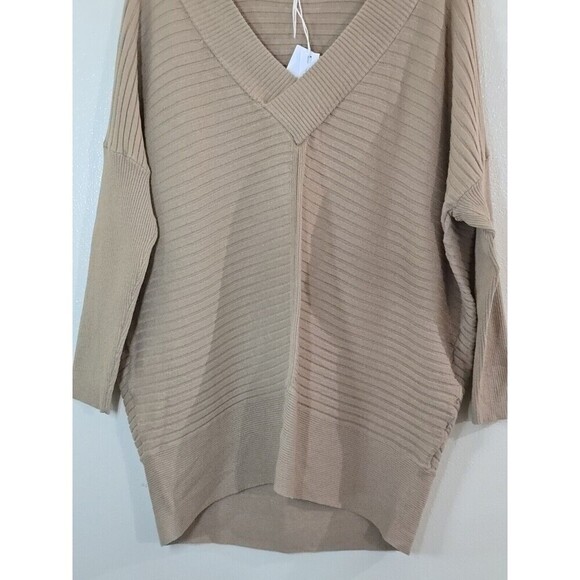 STITCHDROP Knit Tunnic Sweater Womens Size Large Pullover Dolman Sleeve V-Neck - Picture 5 of 8